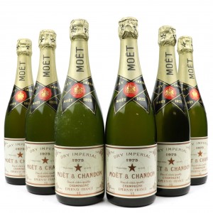 Moet & Chandon Dry Imperial 1975 Vintage Champagne / 6 Bottles
