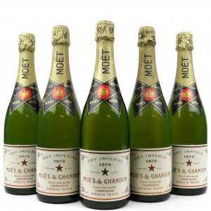 Moet & Chandon Dry Imperial 1973 Vintage Champagne / 5 Bottles