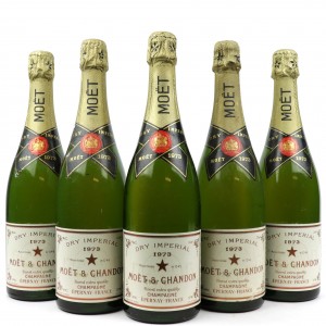 Moet &amp; Chandon Dry Imperial 1973 Vintage Champagne / 5 Bottles