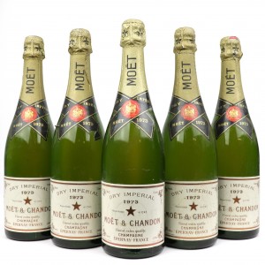 Moet & Chandon Dry Imperial 1973 Vintage Champagne / 5 Bottles