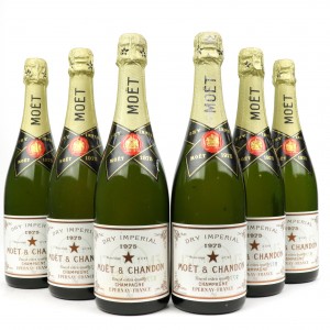 Moet & Chandon Dry Imperial 1975 Vintage Champagne / 6 Bottles