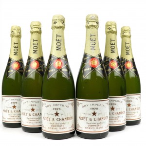 Moet &amp; Chandon Dry Imperial 1975 Vintage Champagne / 6 Bottles