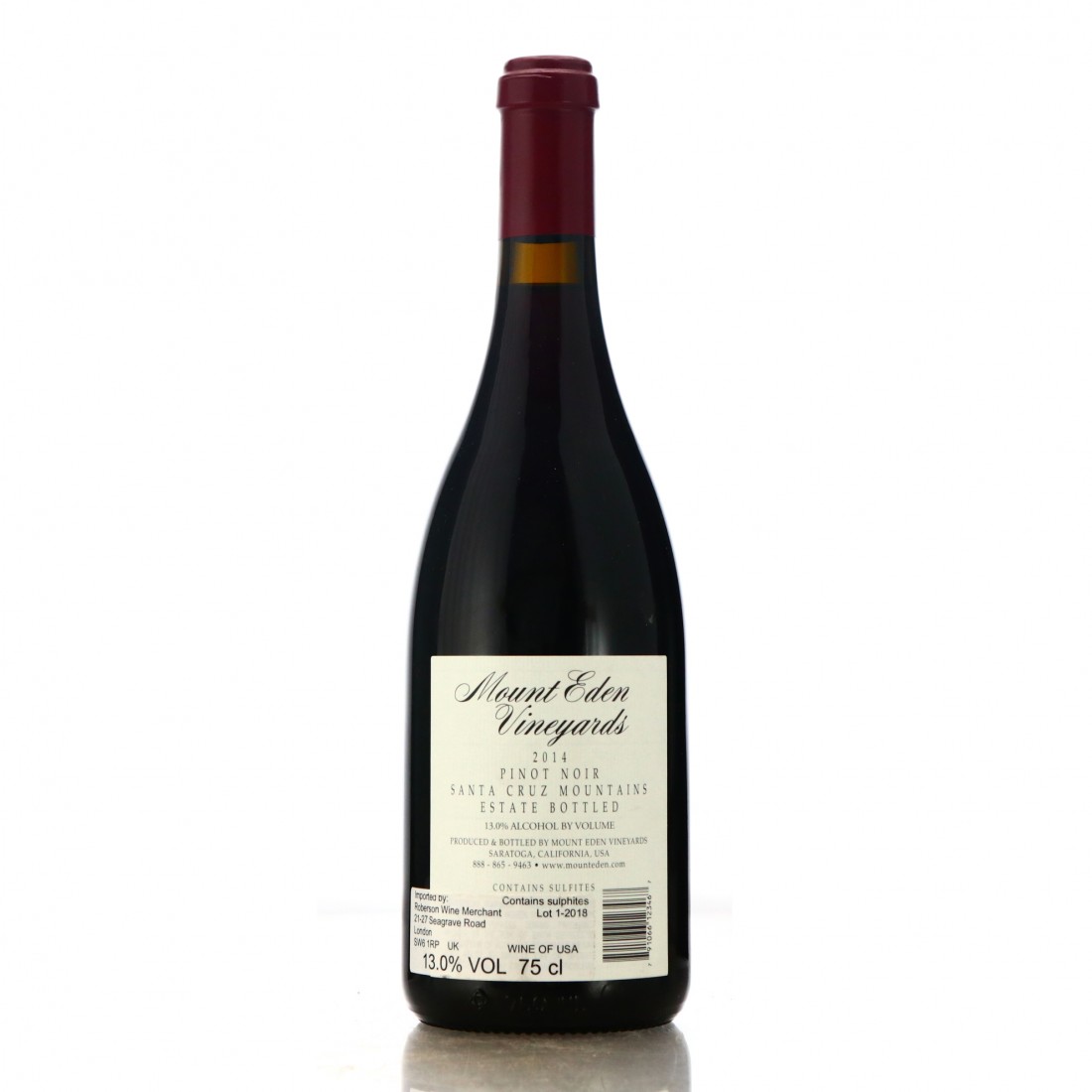 Mount Eden Vineyards Pinot Noir 2014 Santa Cruz Mountains Wine Auctioneer
