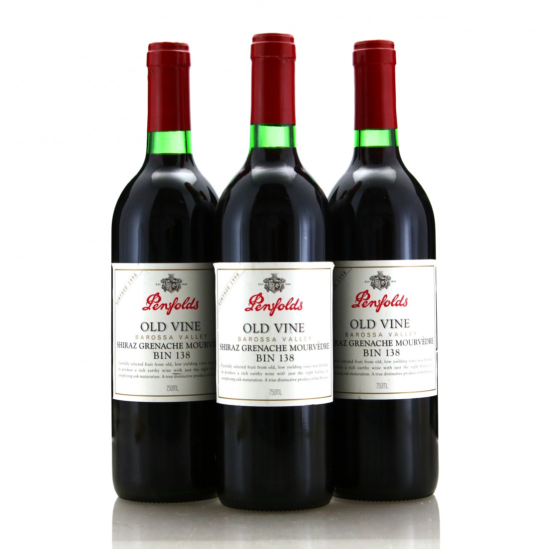 Penfolds Bin 138 Old Vine SGM 1998 South Australia 3x75cl Wine Auctioneer