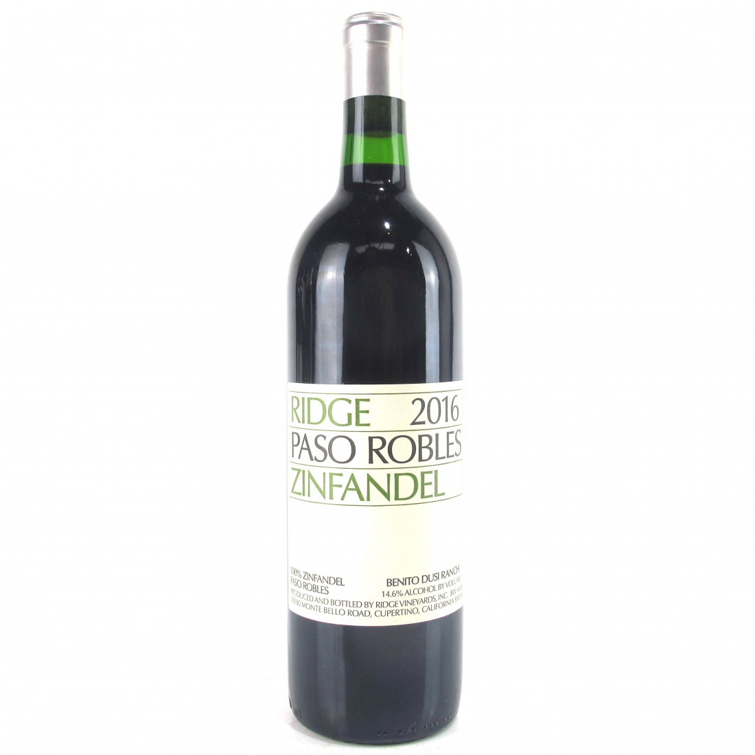 Ridge "Paso Robles" Zinfandel 2016 Central Coast Wine Auctioneer