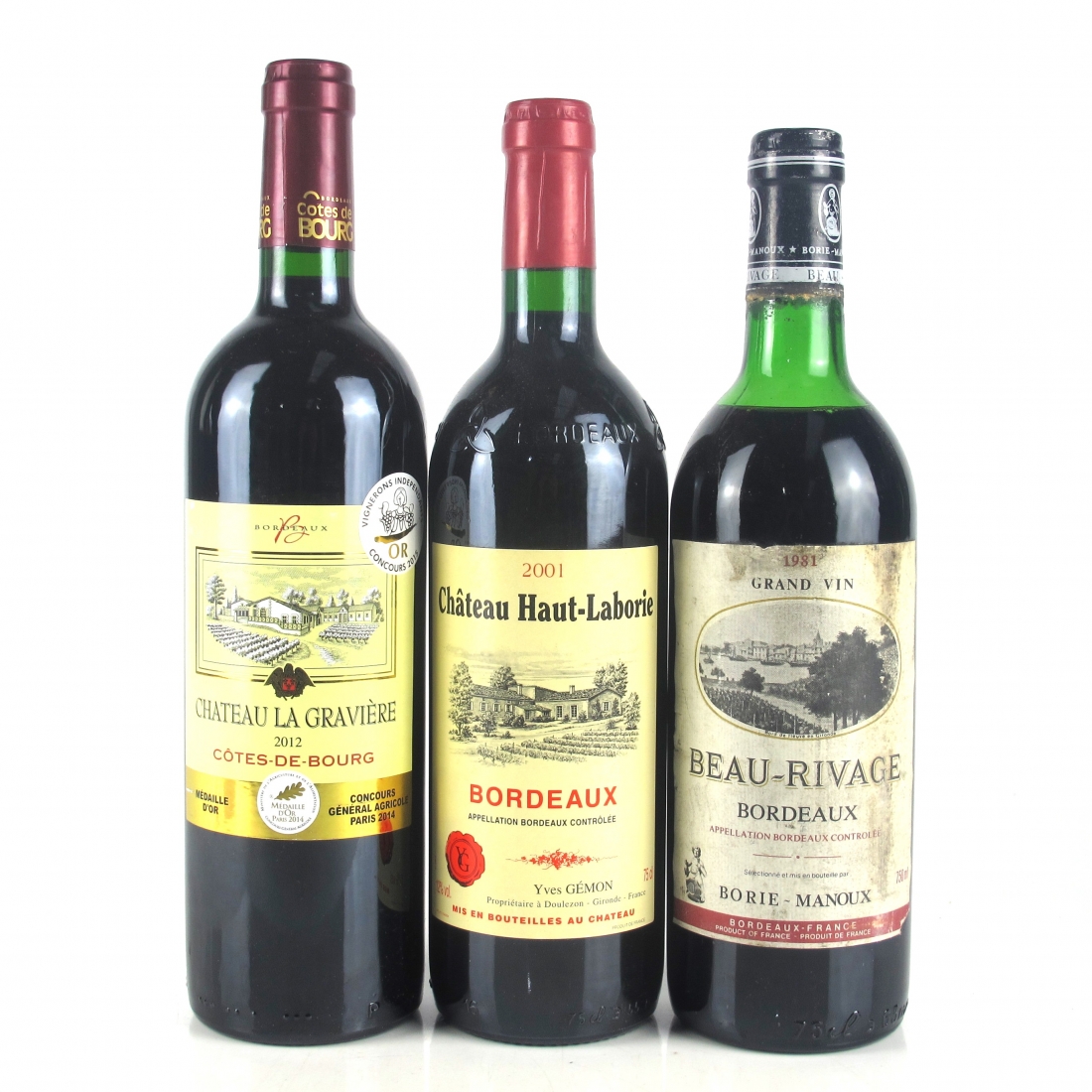 Assorted Bordeaux Red Wines 3x75cl Wine Auctioneer