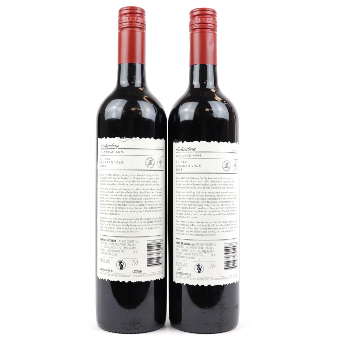 D'Arenberg Dead Arm Shiraz 2013 McLaren Vale 2x75cl Wine Auctioneer