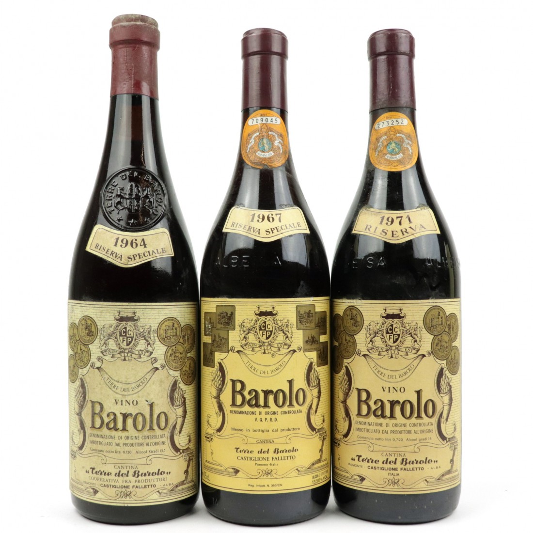 Terre Del Barolo 1964, 1967 & 1971 Barolo Riserva Speciale / 3 Bottles Wine Auctioneer