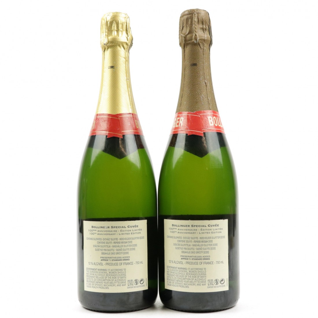 Bollinger Special Cuvee Brut NV Champagne 2x75cl / From 100th Anniversary Set Wine Auctioneer