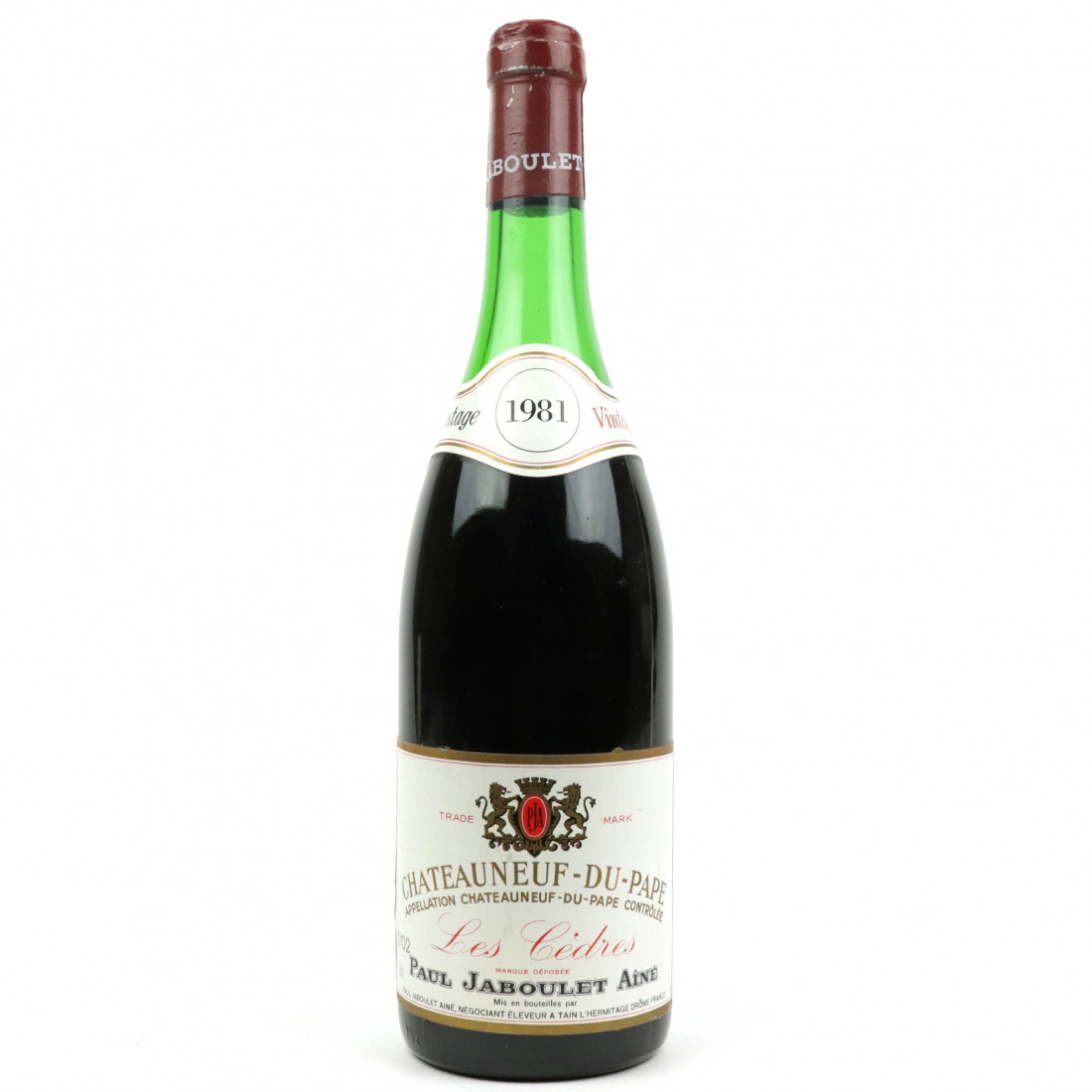 P.Jaboulet Les Cedres 1981 ChateauneufDuPape Wine Auctioneer