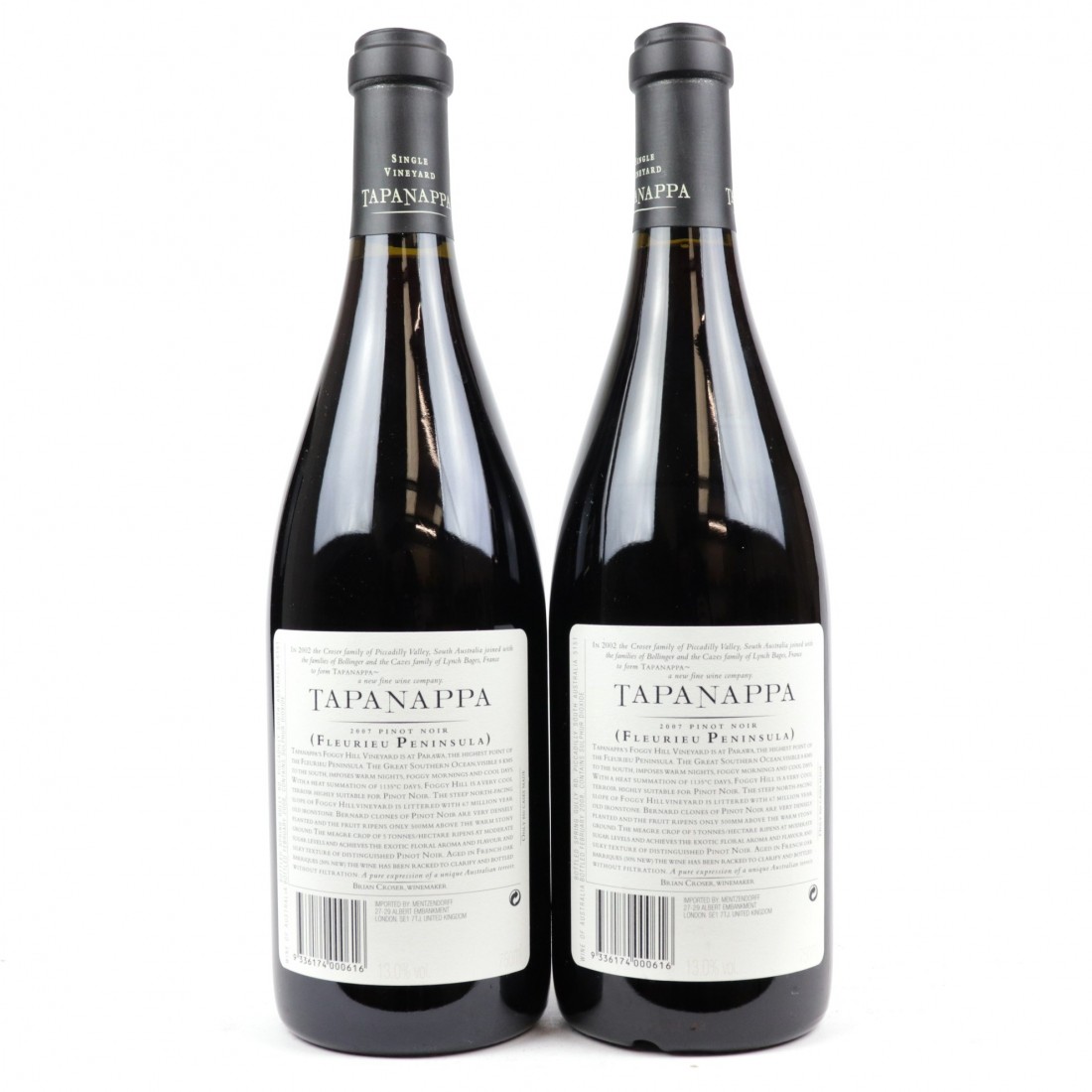 Tapanappa Foggy Hill Pinot Noir 2007 Fleurieu 2x75cl Wine Auctioneer