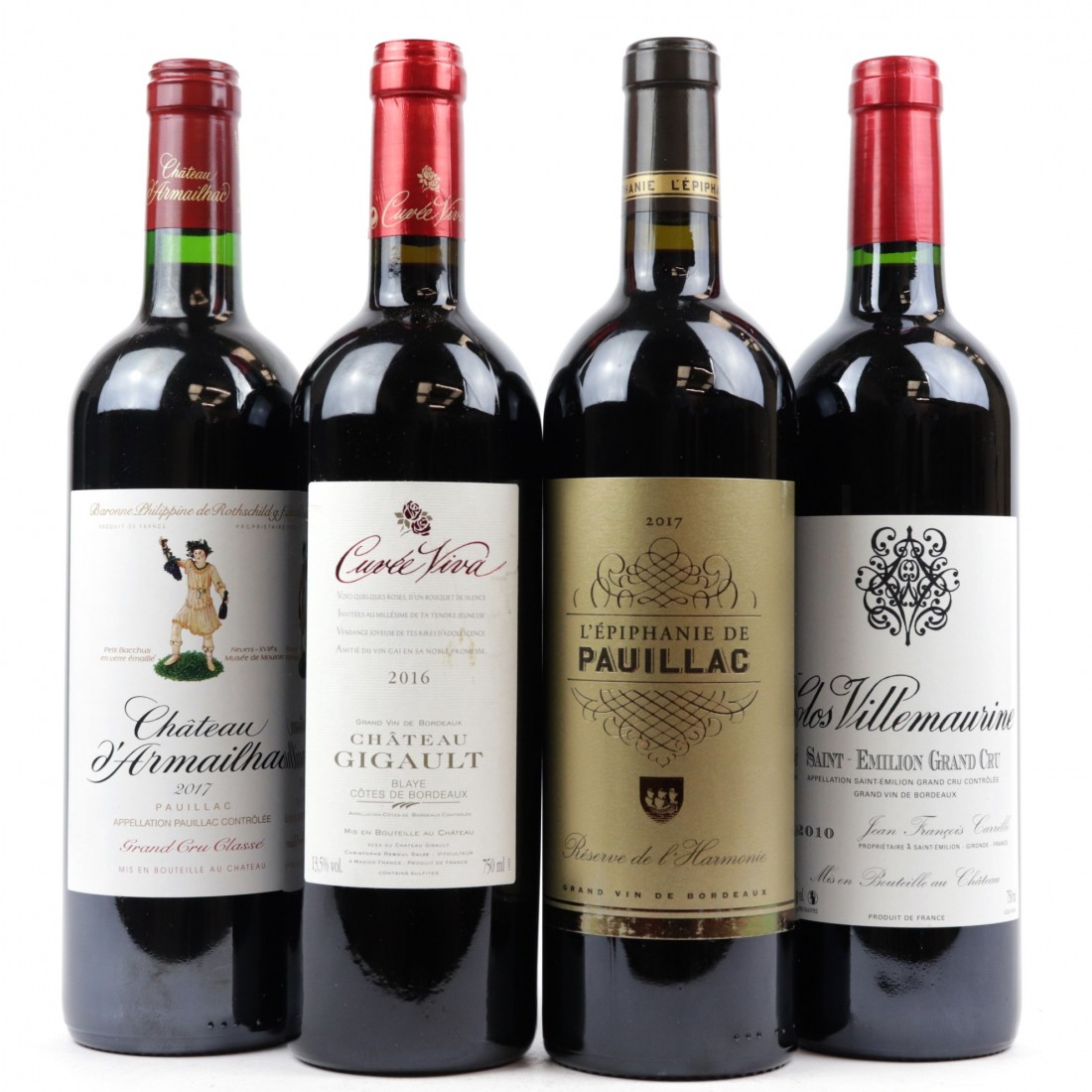 Assorted Bordeaux Red Wines 4x75cl Wine Auctioneer