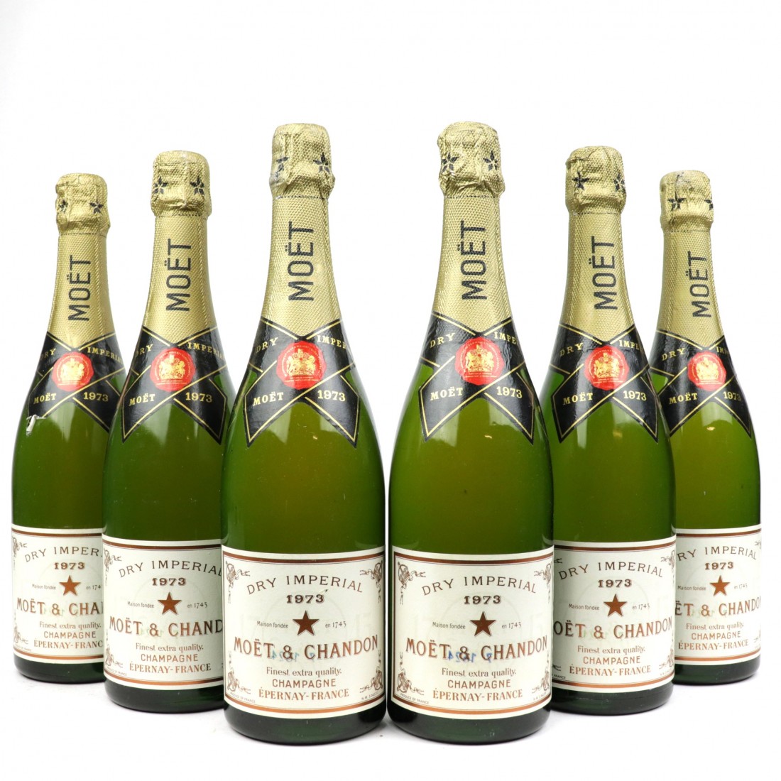 Moet & Chandon Dry Imperial 1973 Vintage Champagne / 6 Bottles Wine
